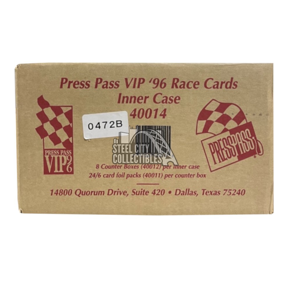 1996 Press Pass VIP Racing Hobby 8Box Case Steel City Collectibles