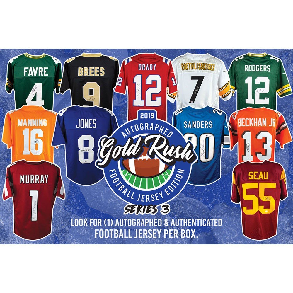 2019 Gold Rush Autographed Football Jersey Edition Series 3 Box 6-Box Case