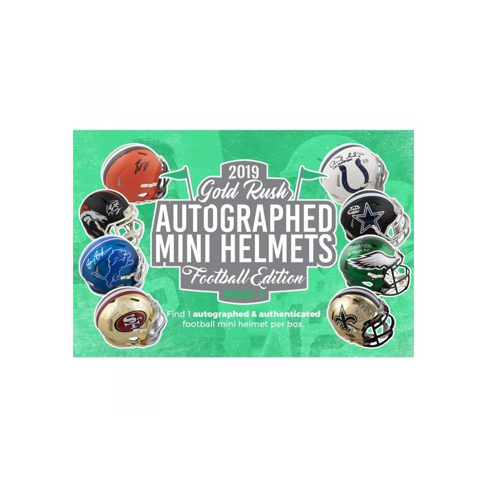 2019 Gold Rush Autographed Football Mini Helmet Series 4 - 6 Box Random Division Group Break #1