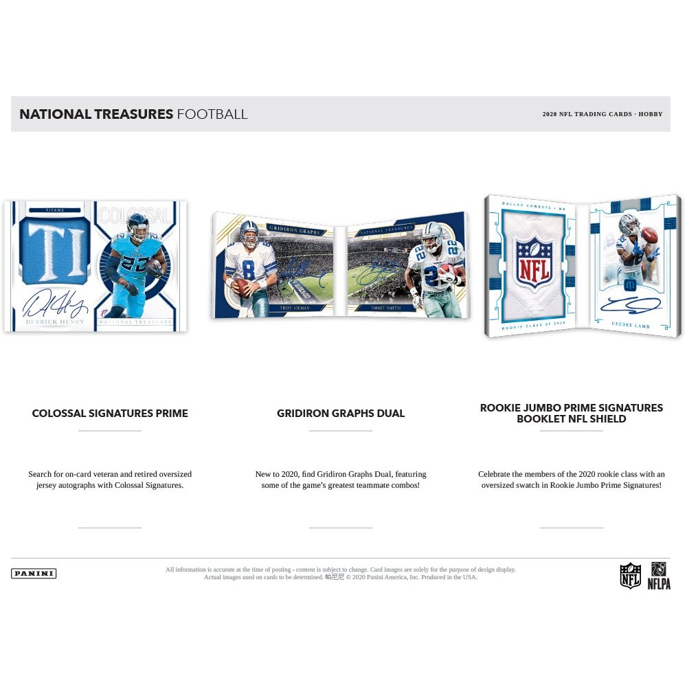 2020 Panini National Treasures Football Hobby 4-Box Case