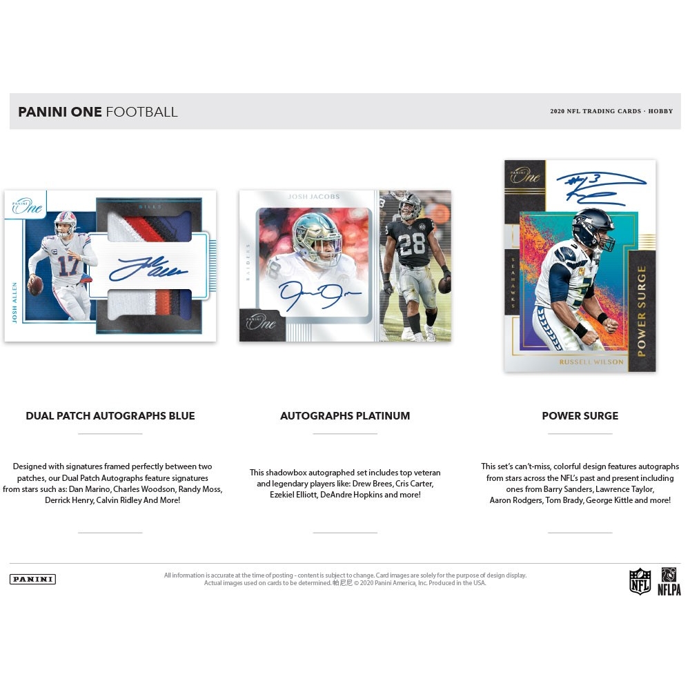 Panini One Football Hobby Box Steel City Collectibles Panini One Football Hobby Box Steel City Collectibles