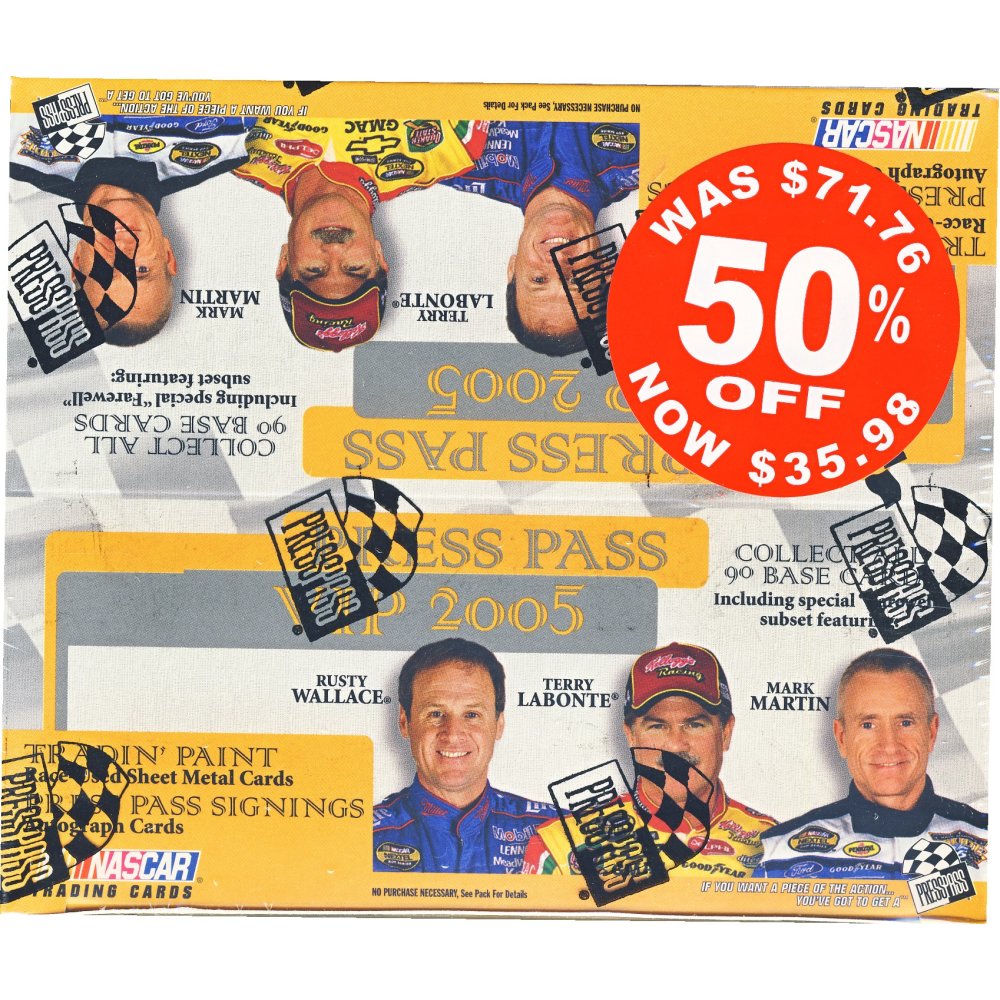 Vip Racing Pass 2005 Press Pass VIP Racing 24ct Retail Box | Steel City Collectibles