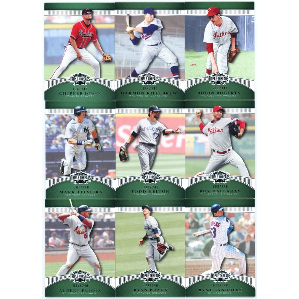 2010 Topps Triple Threads Baseball 120Card Emerald Parallel Base Set /240 Steel City Collectibles
