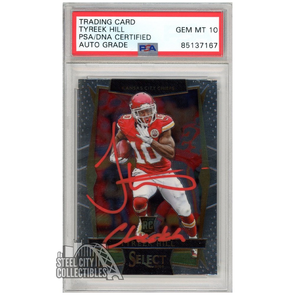 Tyreek Hill Cheetah 2016 Panini Select Autograph Rookie Card 65 PSA