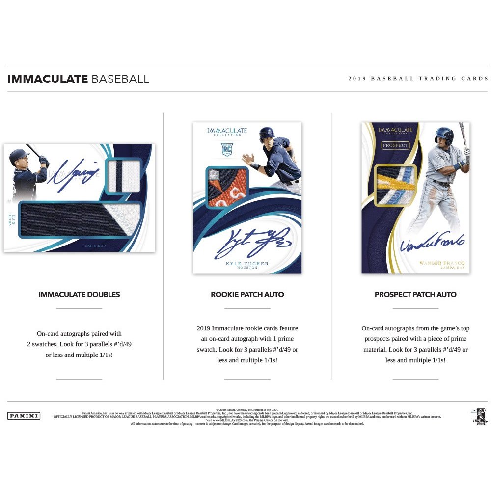 2019 Panini Immaculate Baseball Hobby 8-Box Case 2019 Panini Immaculate Baseball Hobby 8-Box Case