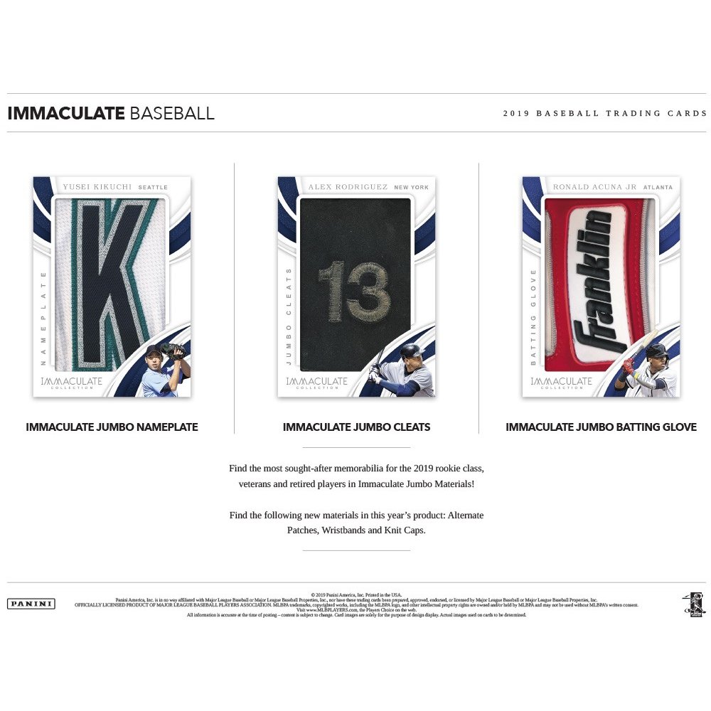 2019 Panini Immaculate Baseball Hobby 8-Box Case 2019 Panini Immaculate Baseball Hobby 8-Box Case
