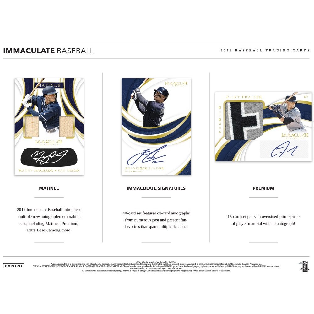 2019 Panini Immaculate Baseball Hobby 8-Box Case 2019 Panini Immaculate Baseball Hobby 8-Box Case