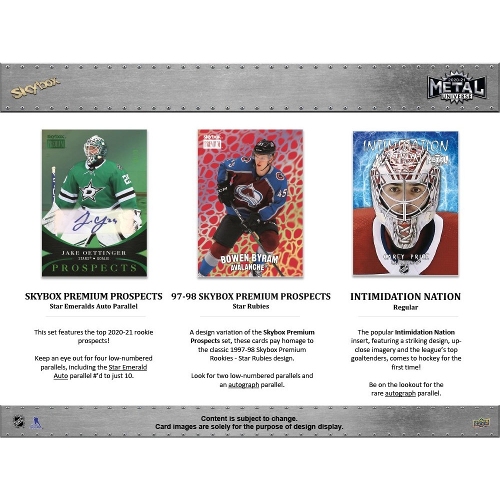 2020-21 Upper Deck Skybox Metal Universe Hockey Hobby Box | Steel