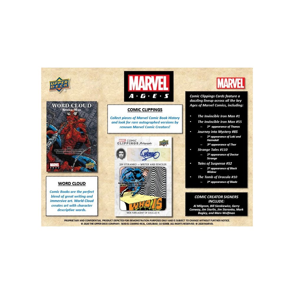 2020 Upper Deck Marvel Ages Hobby Box | Steel City Collectibles