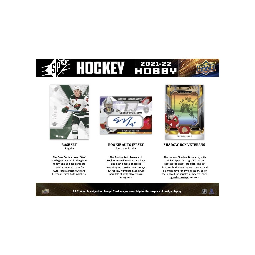 2021-22 Upper Deck SPX Hockey Hobby Box | Steel City Collectibles