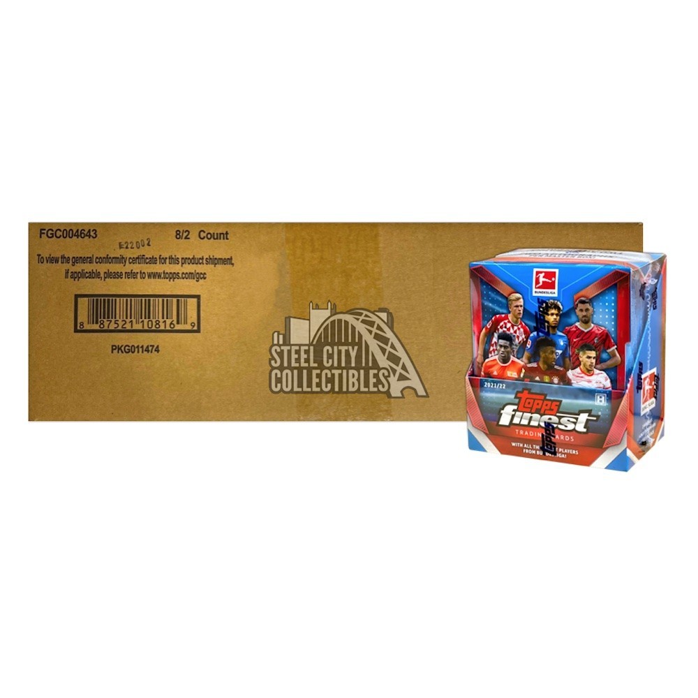 202122 Topps Finest Bundesliga Soccer Hobby 8Box Case Steel City