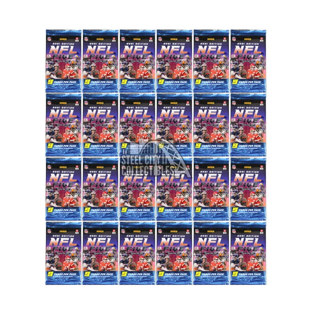 2021 Panini NFL Five Trading Card Game Booster Pack 24Pack Lot Steel