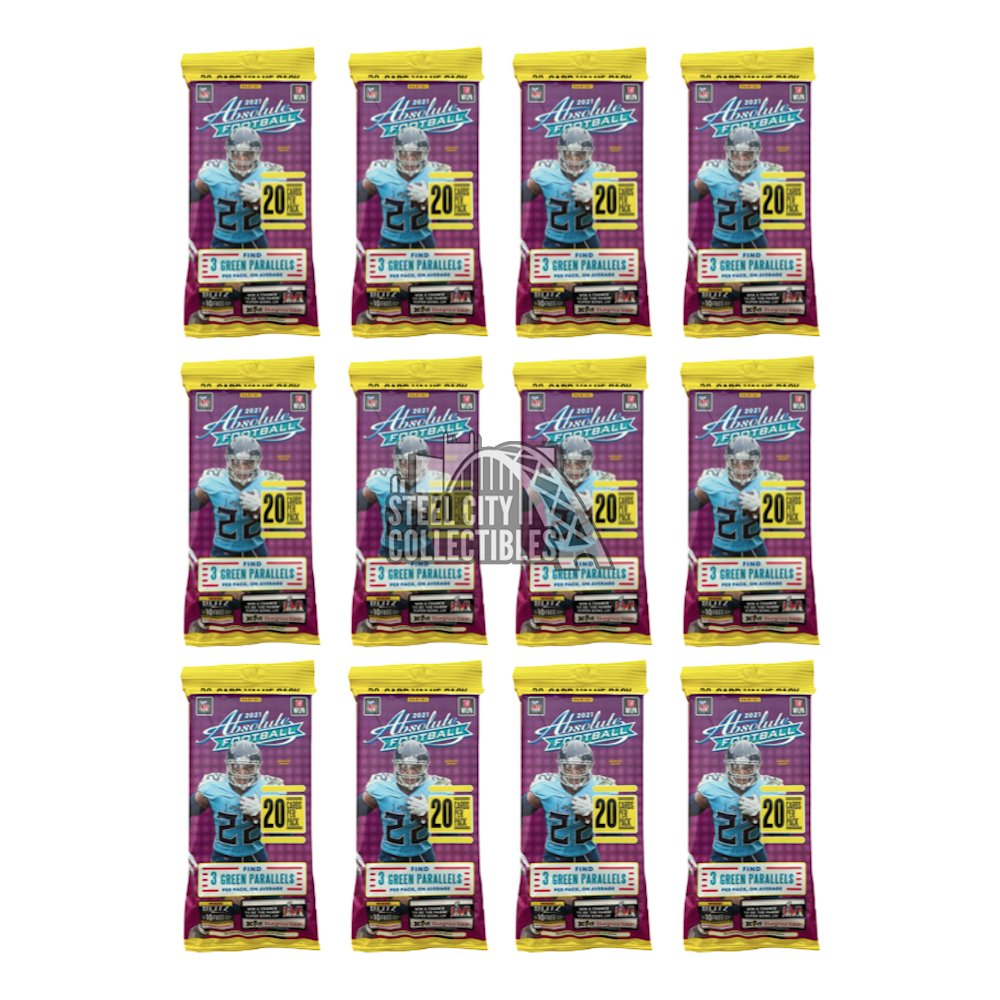 2021 Panini Absolute Football Jumbo Value 12Pack Lot Steel City