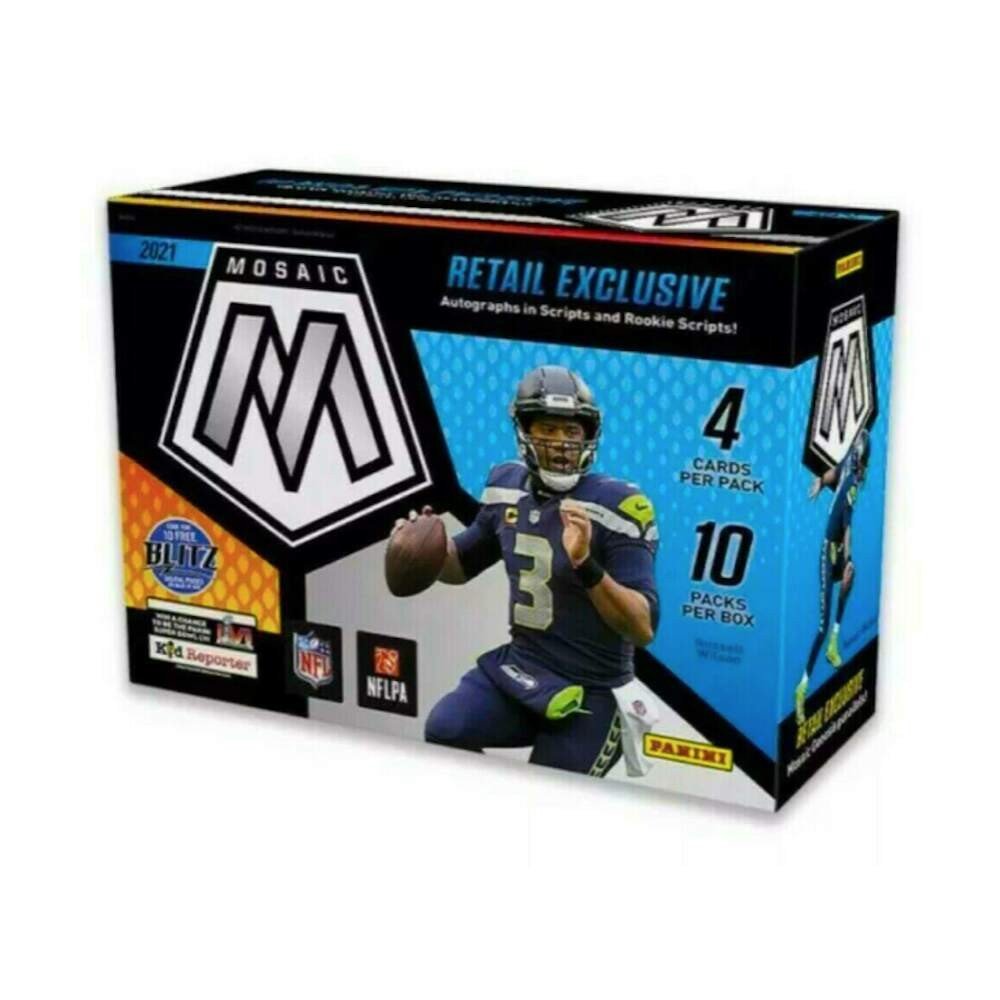 2021 Panini Mosaic Football 10Pack Mega Box (Reactive Yellow Parallels