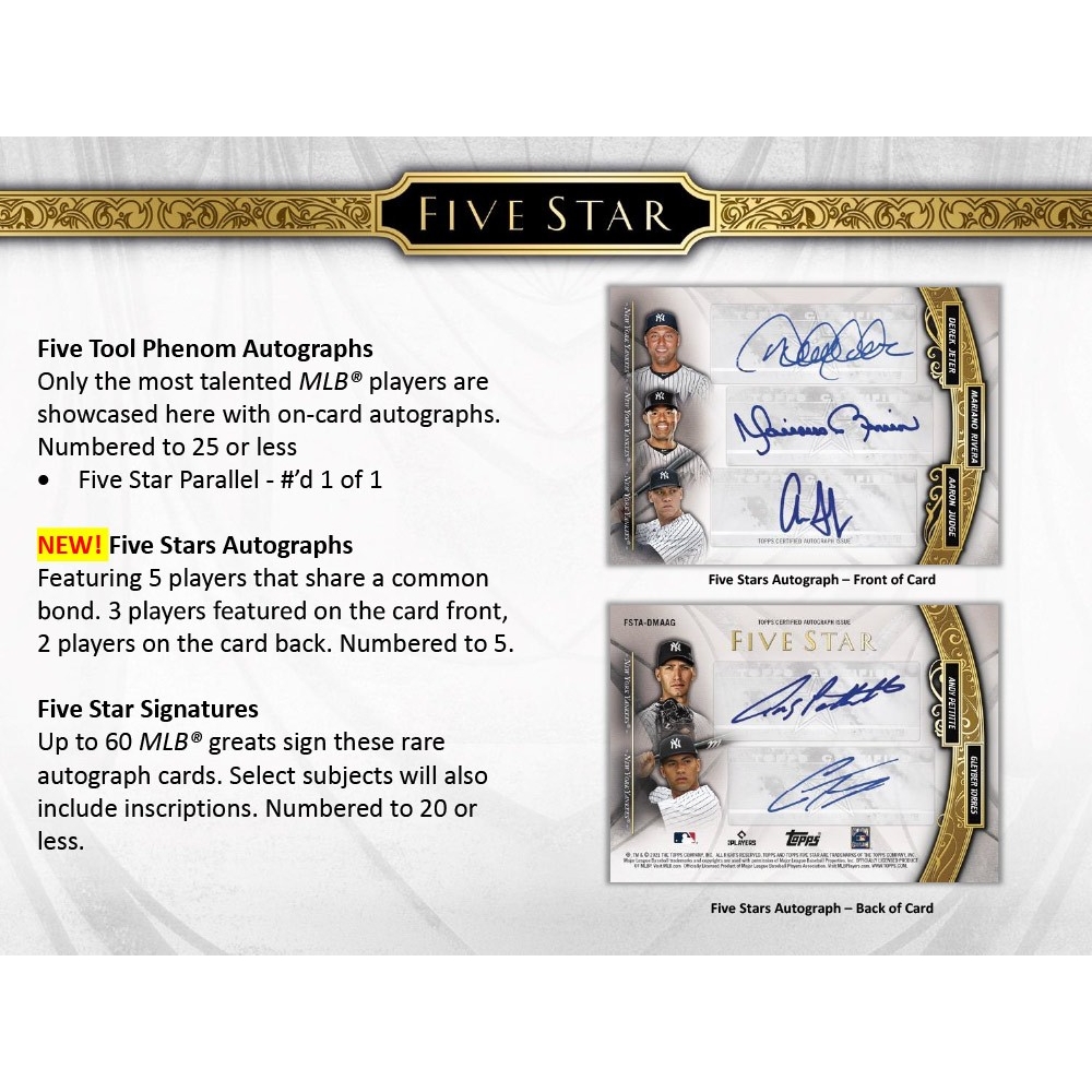 Box/デッキ/パック MLB 2021 TOPPS FIVE STAR BASEBALL 2021 Topps® Five Star Baseball