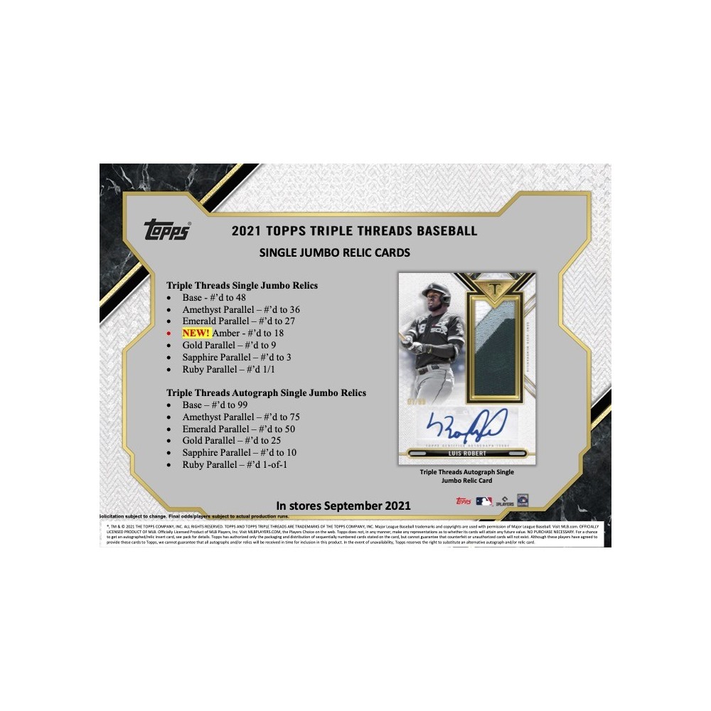 2021 Topps Triple Threads Baseball Hobby Box | Steel City
