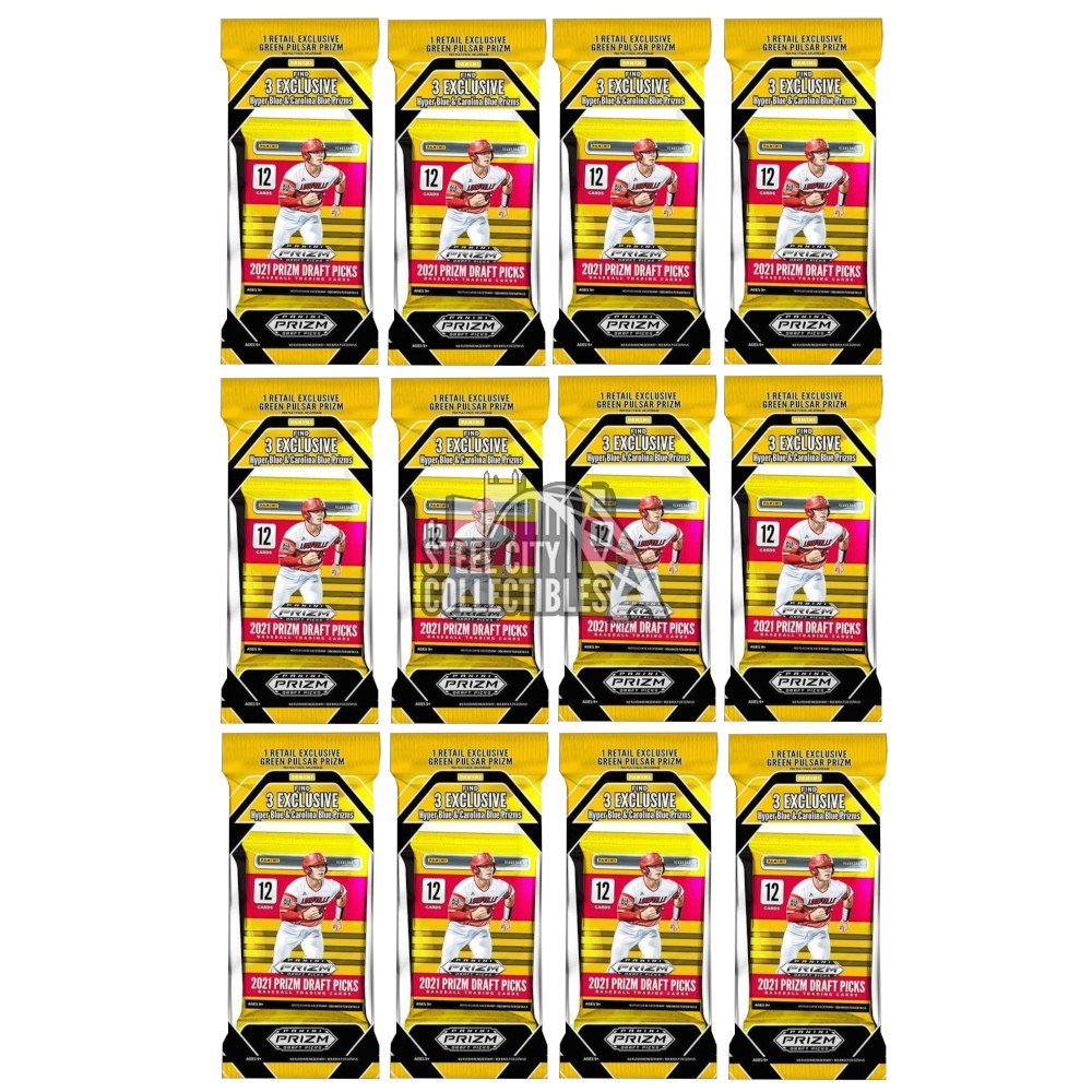 2021 Panini Prizm Draft Picks Baseball Cello Pack 12-Pack Lot