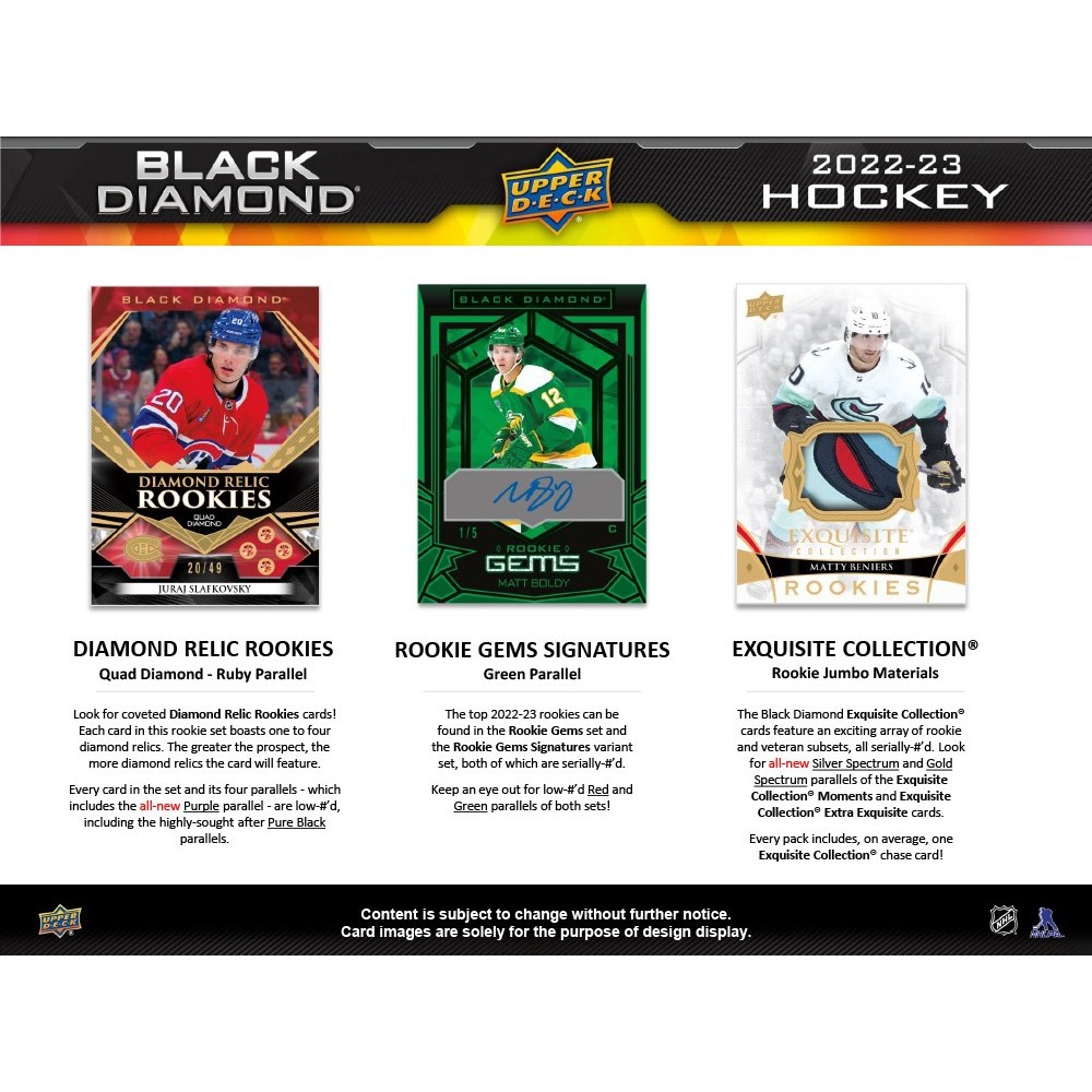 2022-23 Upper Deck Black Diamond Hockey Hobby Box | Steel