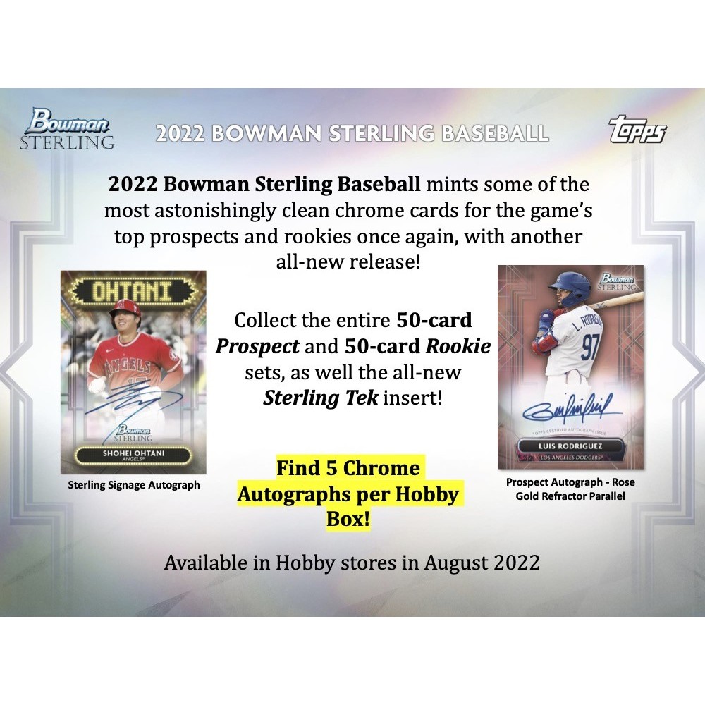 2022 Bowman Sterling Baseball Hobby Box Steel City Collectibles