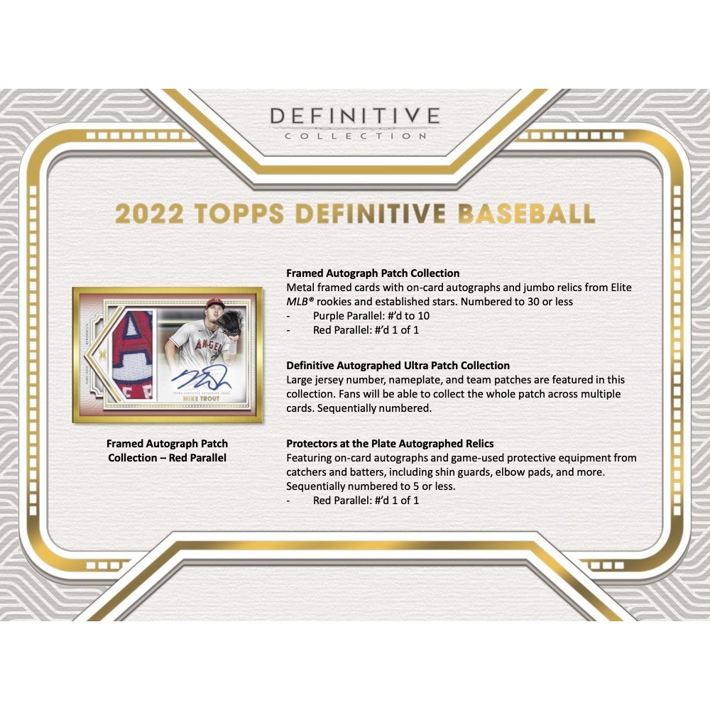 2022 Topps Definitive Baseball Hobby Box | Steel City Collectibles
