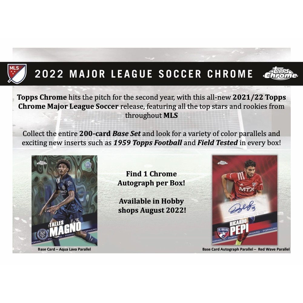 2022 Topps Chrome MLS Soccer Hobby Box Steel City Collectibles
