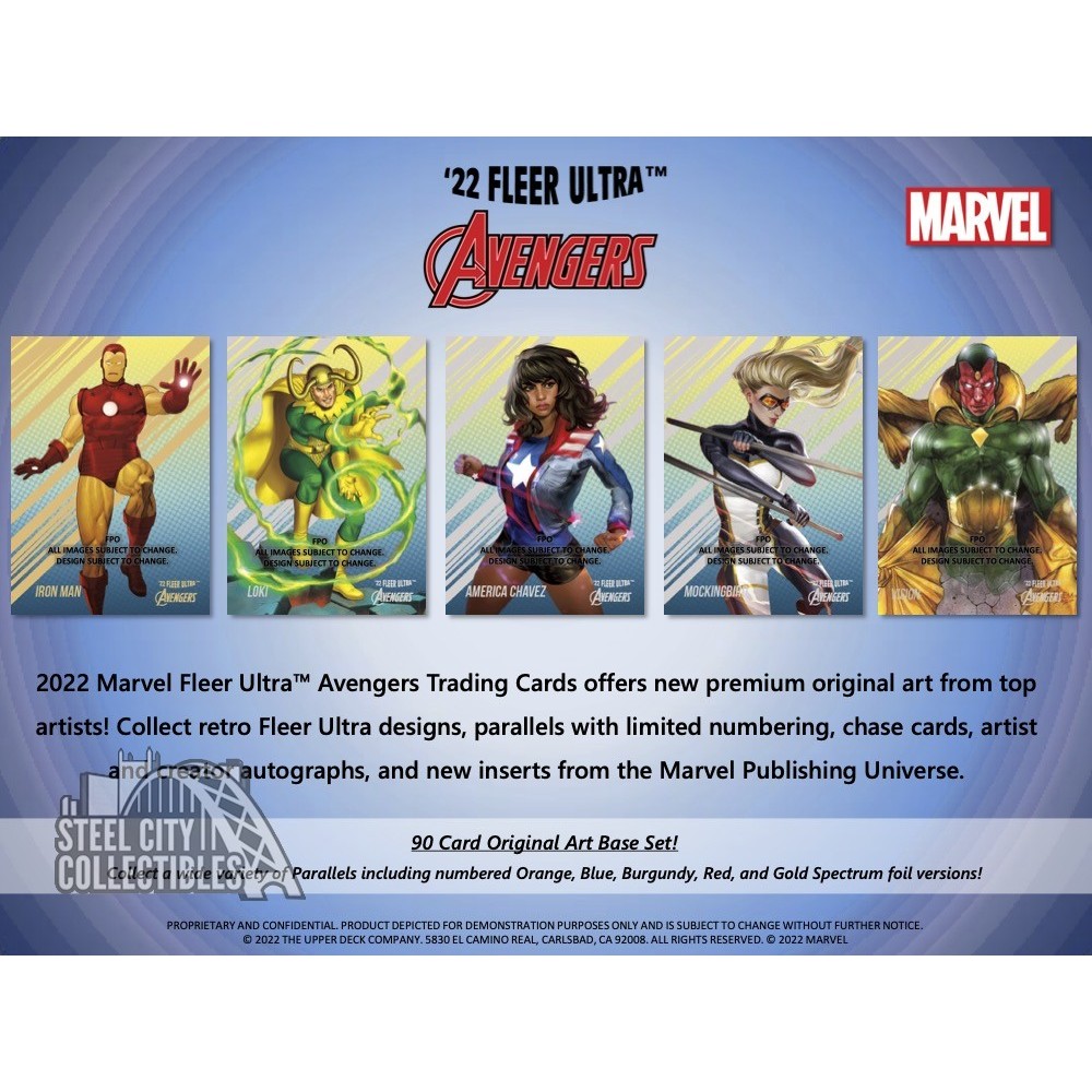 2022 Upper Deck Fleer Ultra Marvel Avengers Hobby Box | Steel City  Collectibles