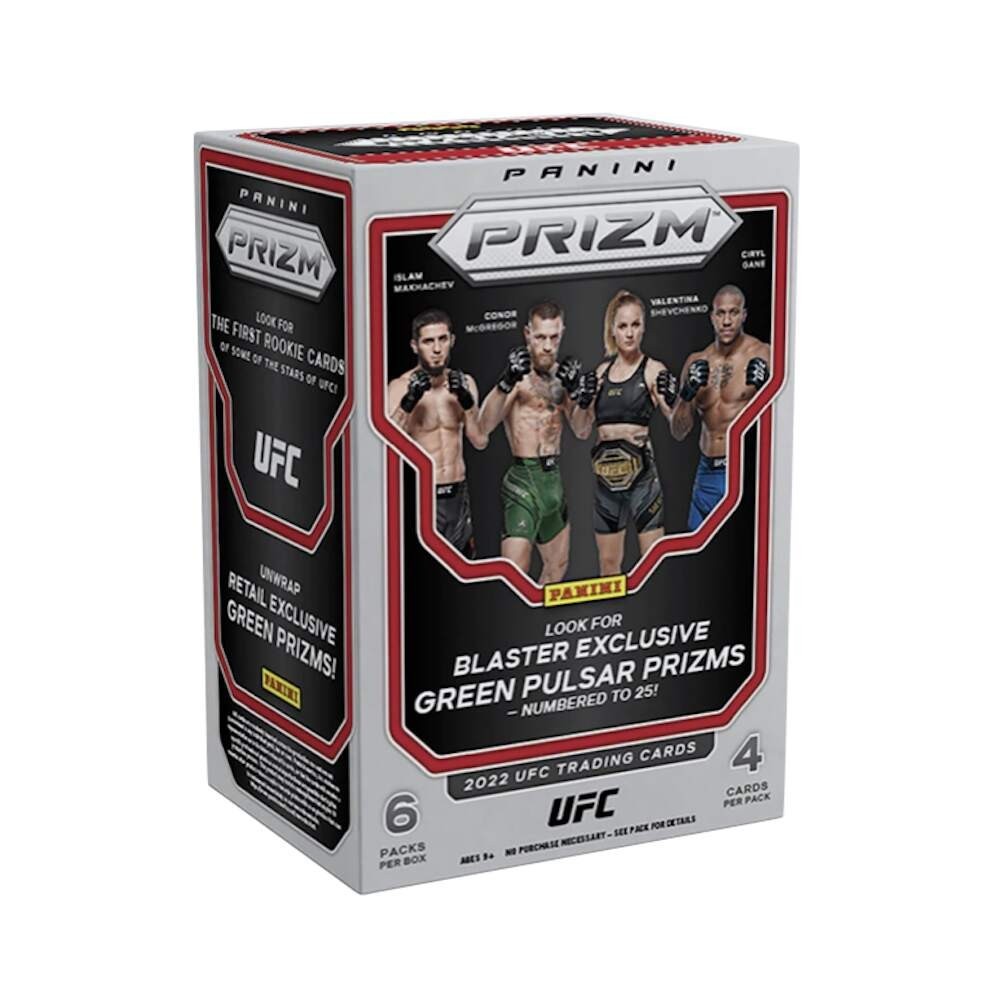 2022 Panini Prizm UFC 6Pack Blaster Box (Green Pulsar Prizms) Steel