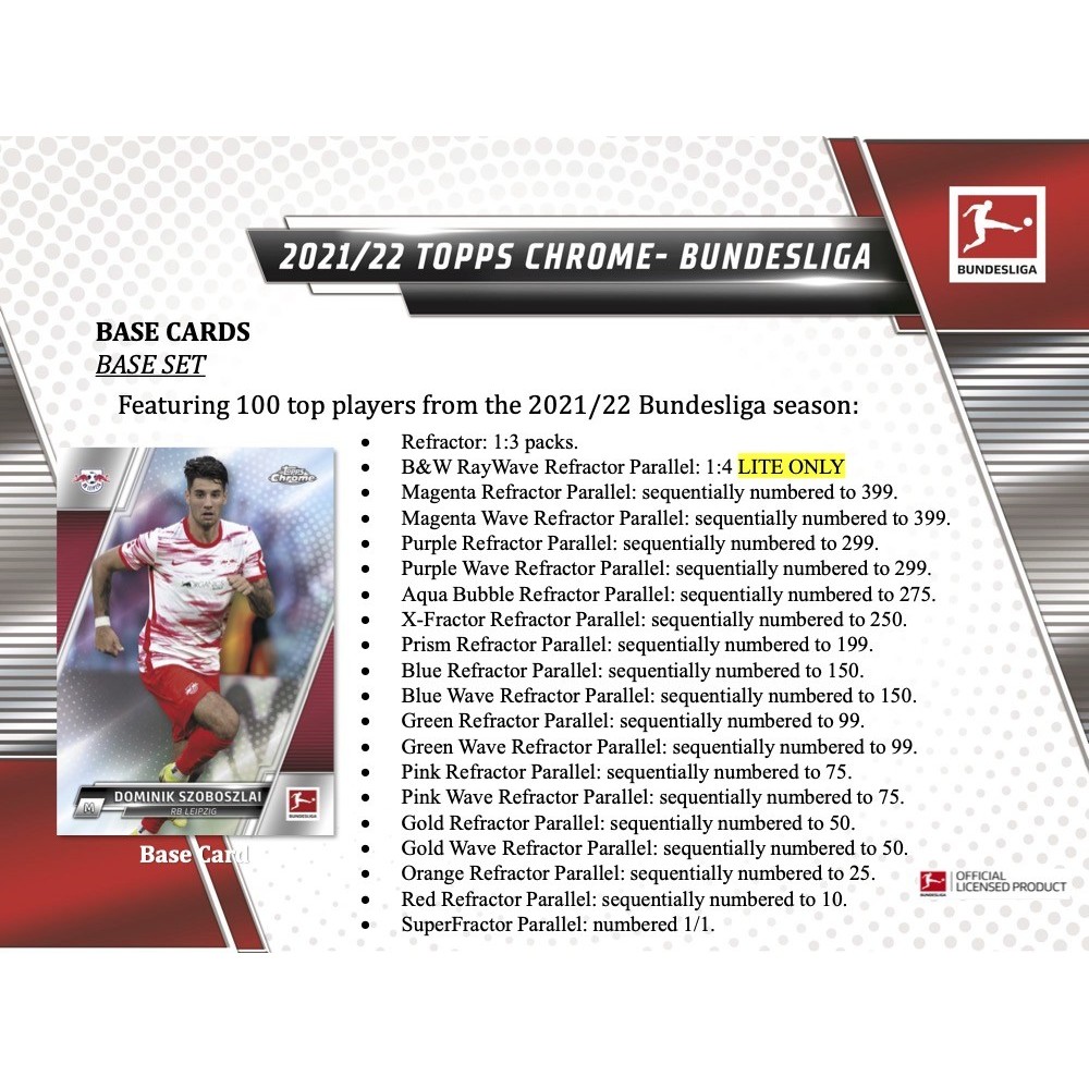 2021-22 Topps Chrome Bundesliga Soccer Hobby LITE Box | Steel City