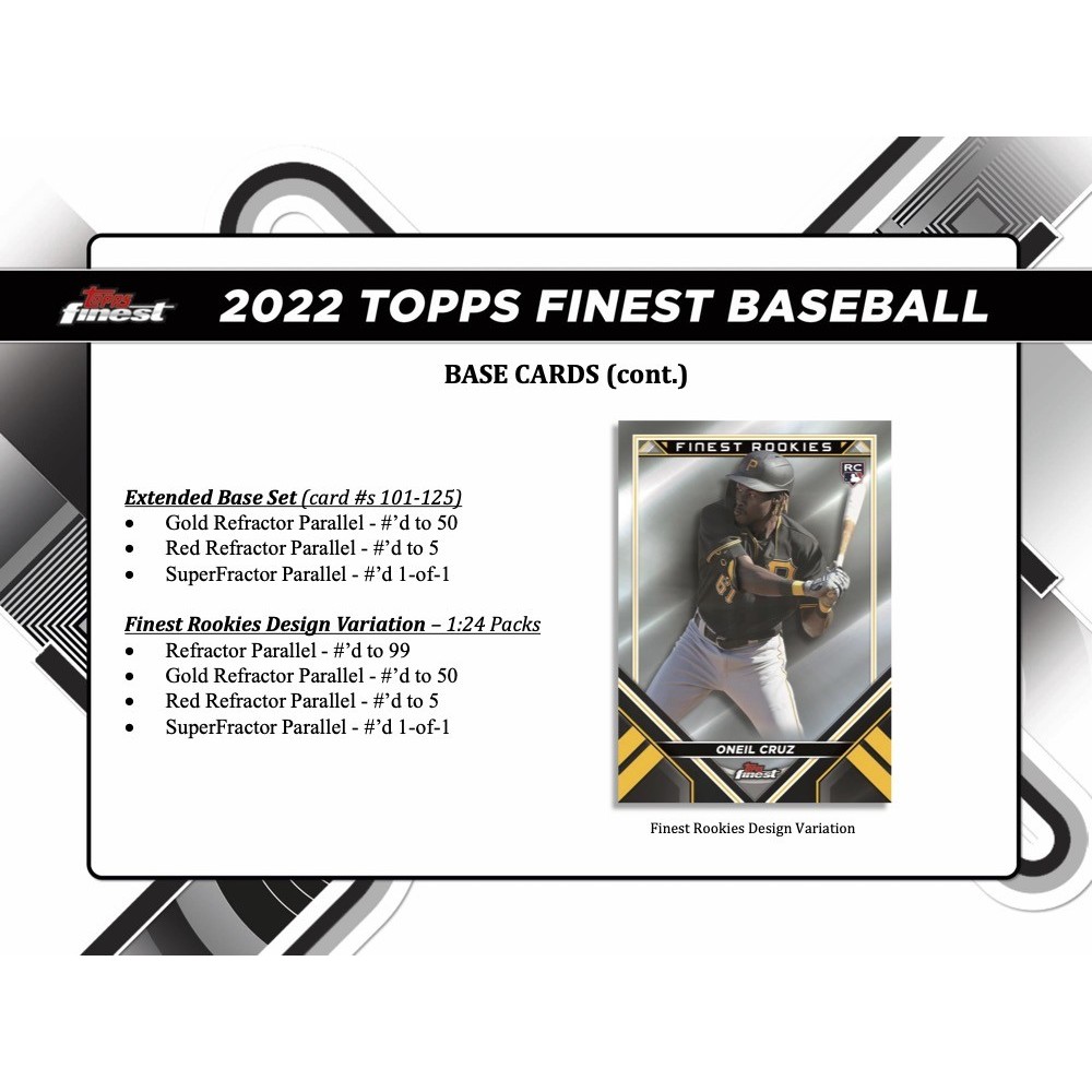 2022 Topps Finest Baseball Hobby Box | Steel City Collectibles 2022 Topps Finest Baseball Hobby Box | Steel City Collectibles