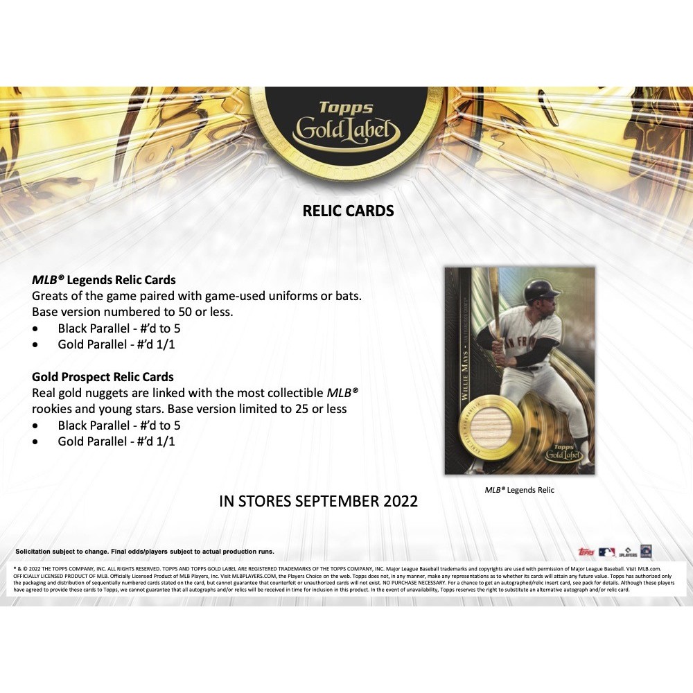 2022 Topps Gold Label Baseball Hobby Box | Steel City Collectibles