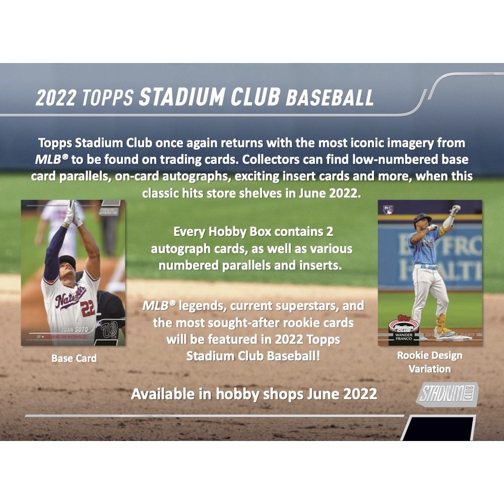 2022 Topps Stadium Club Baseball Hobby Box | Steel City Collectibles