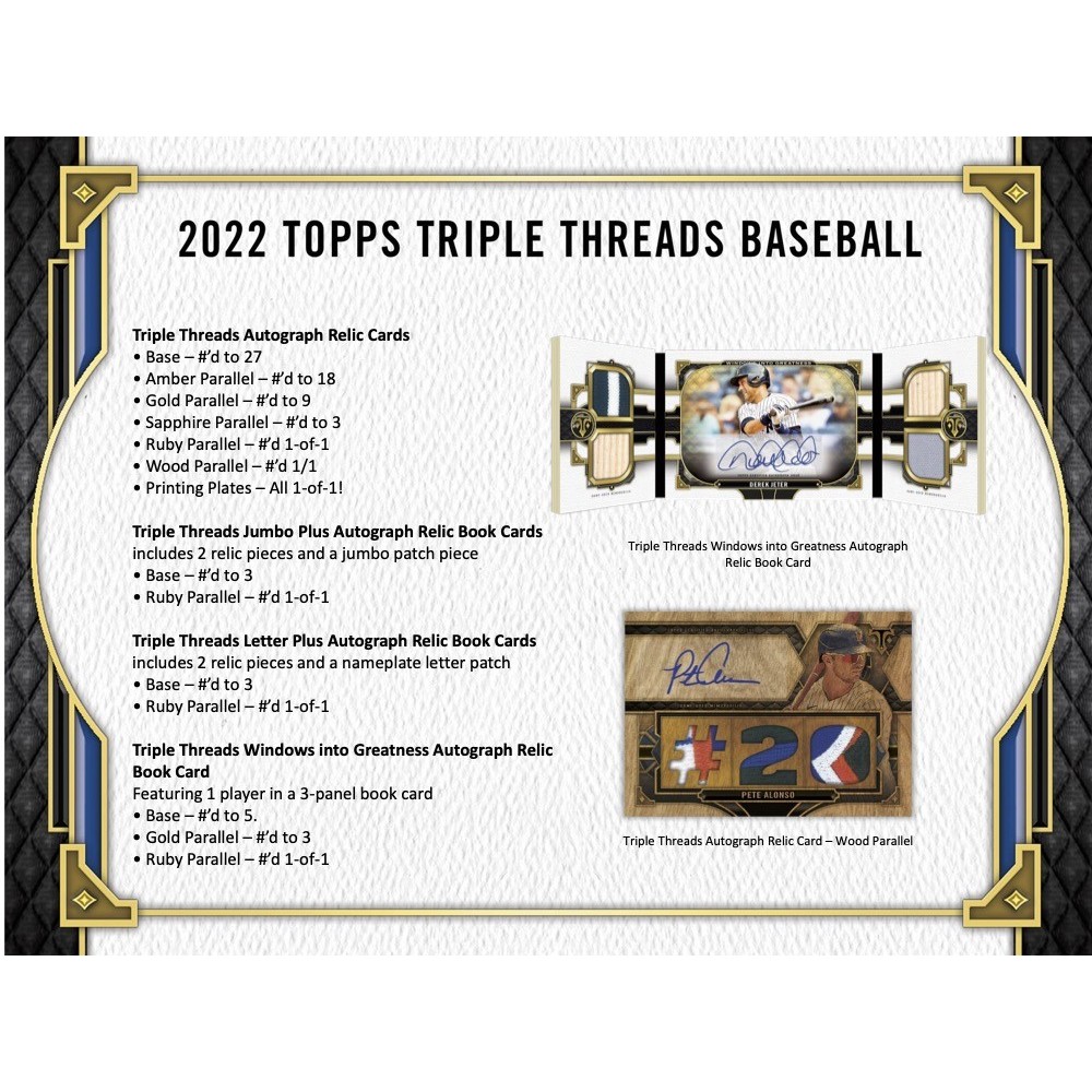2022 Topps Triple Threads Baseball Hobby Box | Steel City