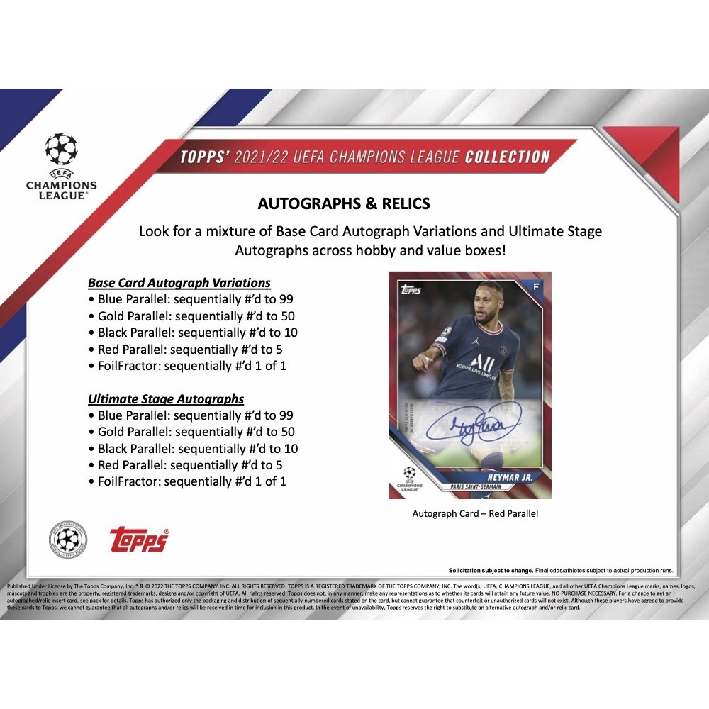 2021-22 Topps UEFA Champions League Collection Hobby Box | Steel