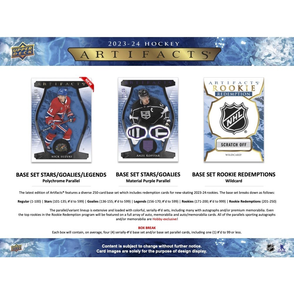 2022-23 Upper Deck Artifacts Hockey Rookie Redemptions List