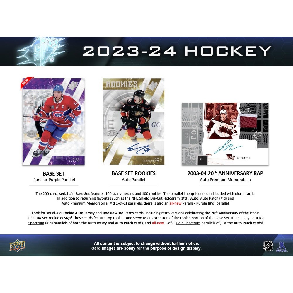 2023-24 Upper Deck SPx Hockey Hobby Box | Steel City Collectibles