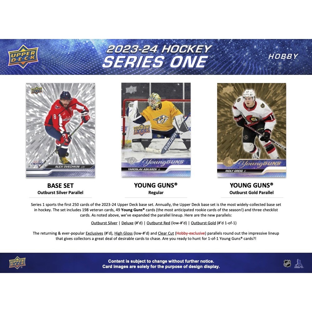 2023-24 Upper Deck NHL Series One Hockey Trading Card Mega Box