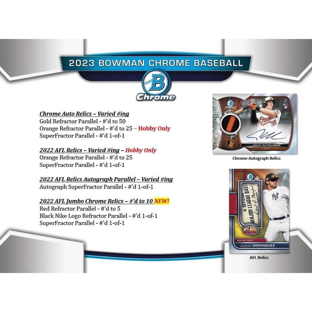 NTWRK - 2023 BOWMAN CHROME BASEBALL HOBBY BOX