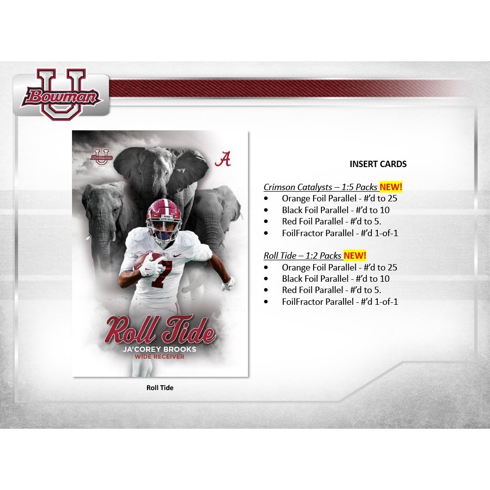 2023 Bowman University Alabama Football Hobby Box
