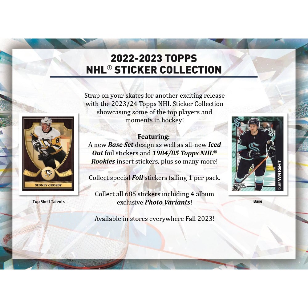 2023-24 Topps NHL Hockey Sticker Collection 16-Box Case + 16 Sticker Albums