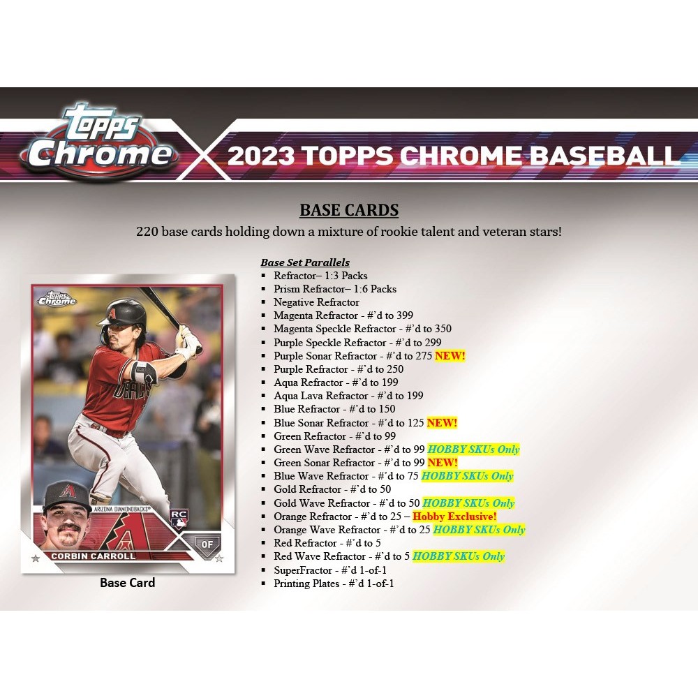 2023 Topps Chrome Baseball Hobby Box