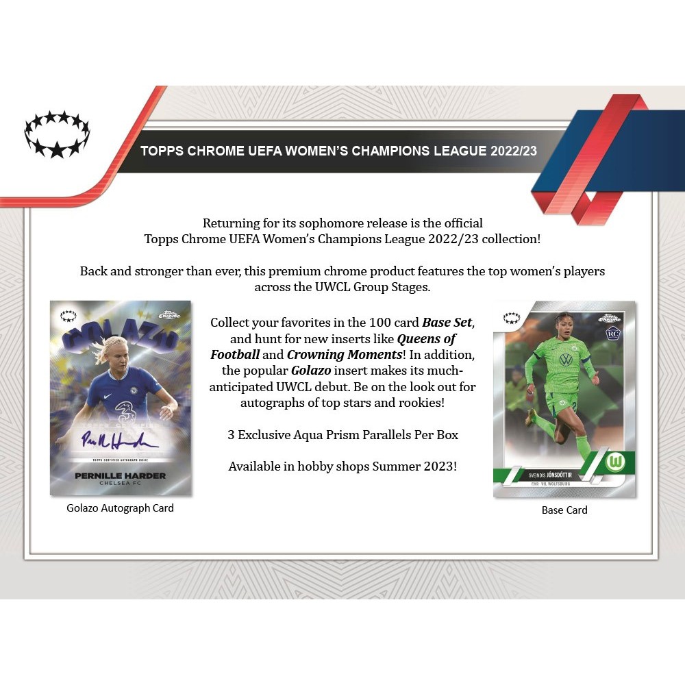 2022-23 Topps Chrome UEFA Women's Champions League Soccer Blaster Box