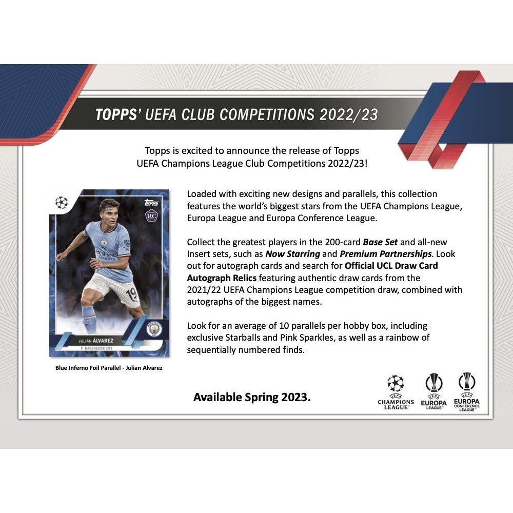 2022-23 Topps UEFA Club Competitions Soccer Hobby 12-Box Case