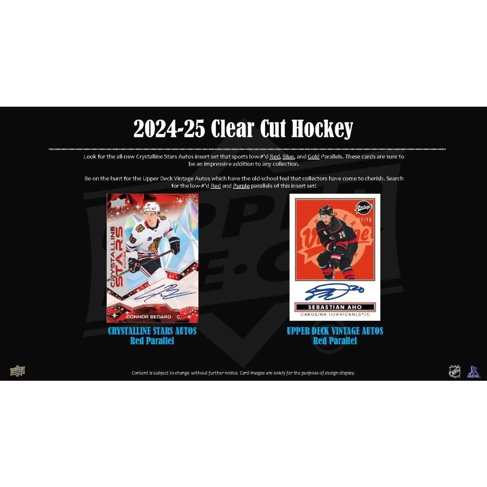 2024-25 Upper Deck Clear Cut Hockey Hobby Box | Steel City