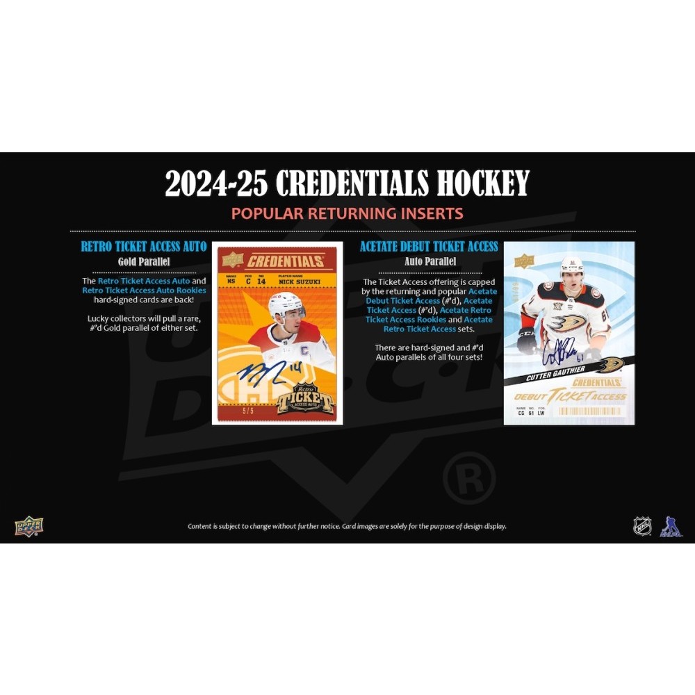 2024-25 Upper Deck Credentials Hockey Hobby Box | Steel City