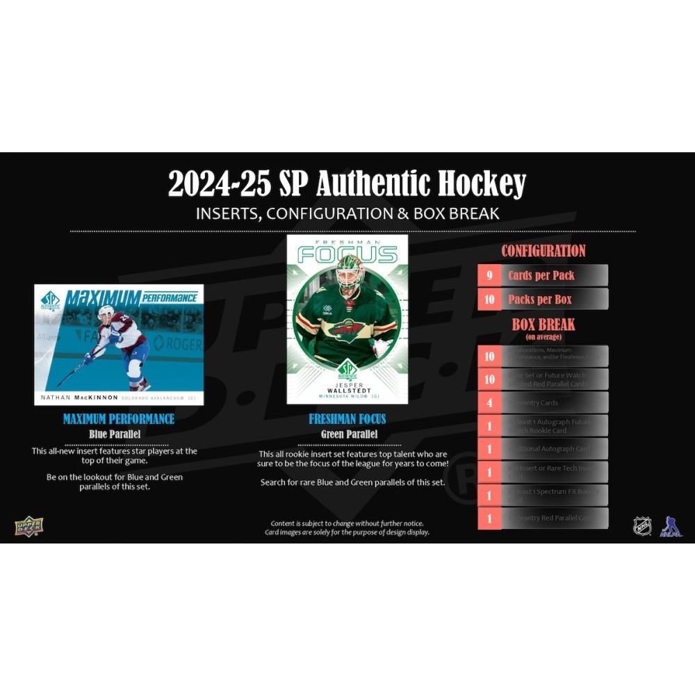 2024-25 Upper Deck SP Authentic Hockey Hobby Box | Steel City