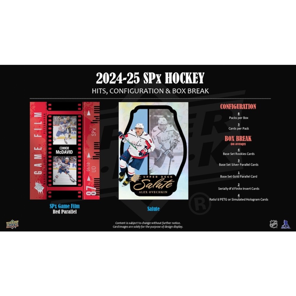 2024-25 Upper Deck SPx Hockey Hobby 10-Box Case | Steel City