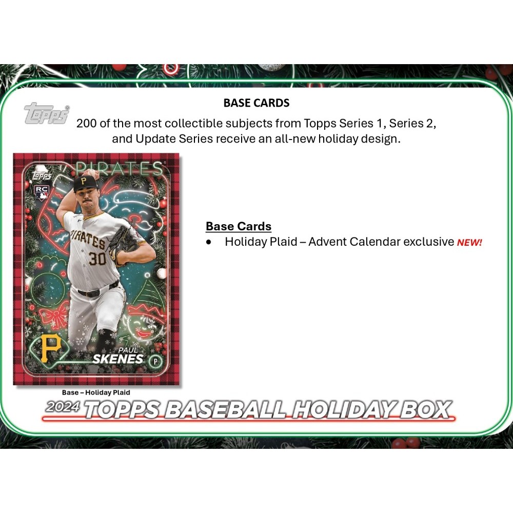 2024 Topps Baseball Holiday Advent Calendar Box | Steel City