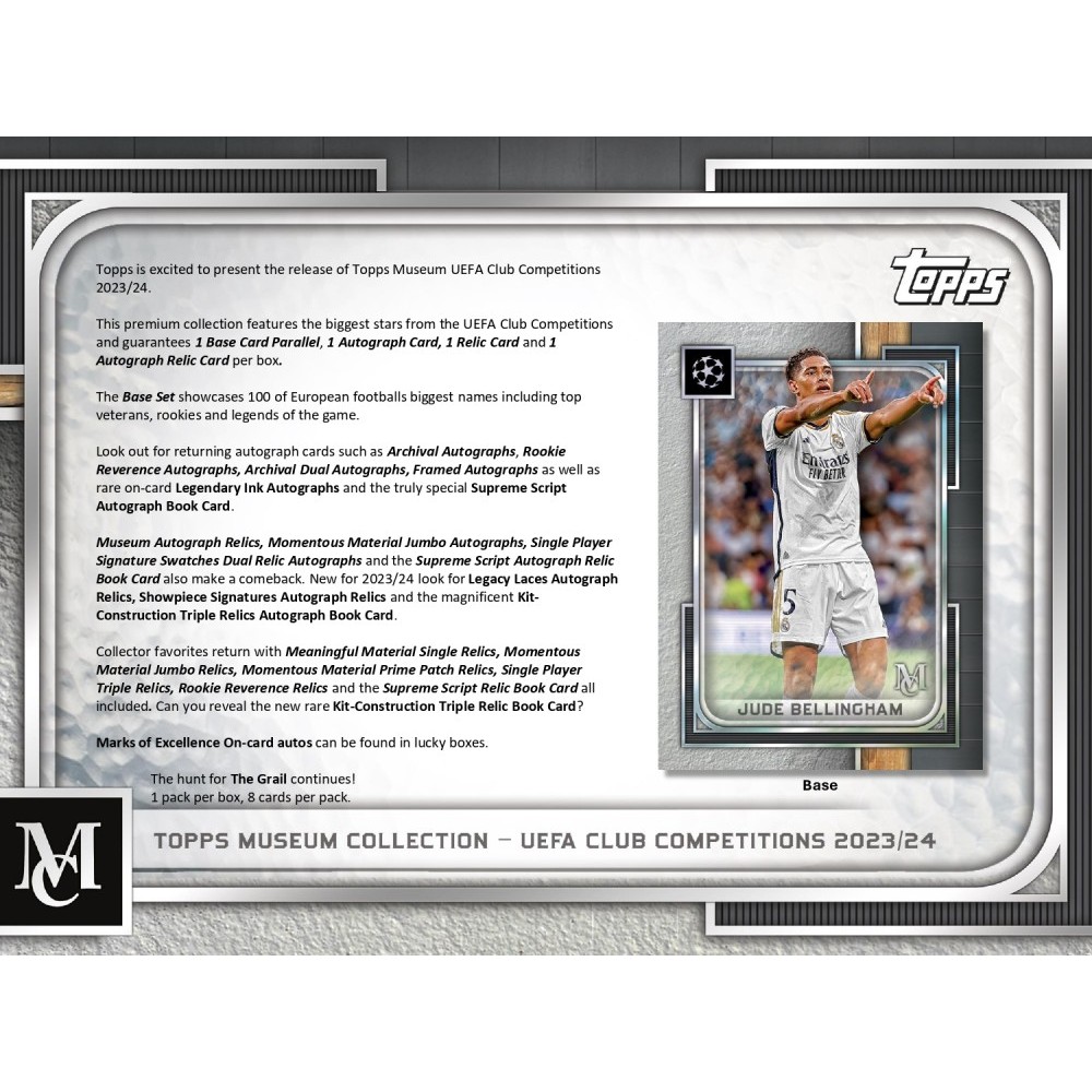 2023-24 Topps Museum Collection UEFA Champions League Soccer Hobby Box |  Steel City Collectibles