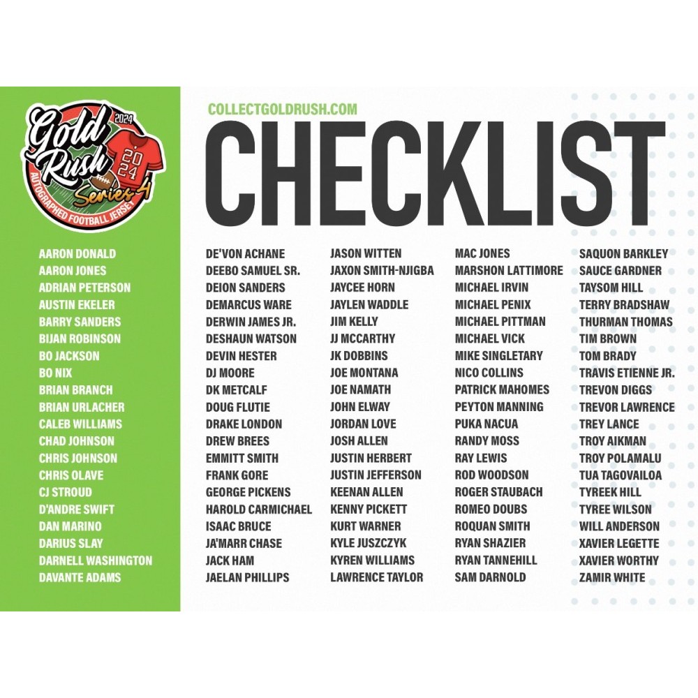 2024 Gold Rush Autographed Football Jersey Series 4 Box | Steel