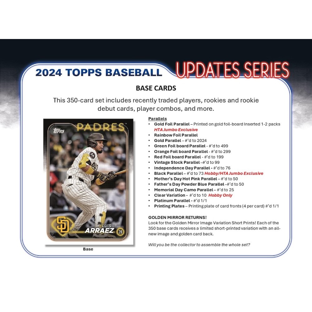 2024 Topps Update Series Baseball Hobby 12-Box Case | Steel City 